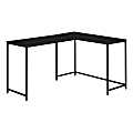 Monarch Specialties Barry 59"W Diamond L-Shaped Corner Desk, Black, I 7394