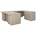 Bush Business Furniture Office 500 72"W U-Shaped Executive Desk With Drawers, Sand Oak, Standard Delivery
