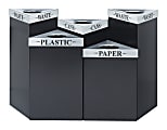 Safco® Trifecta Steel Receptacle Base, 15 Gallons, 26" x 19 1/2" x 19 1/2", Black 1 thumbnail image