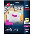 Avery® High-Visibility Permanent Laser ID Labels, 5970, 1" x 2 5/8", Neon Magenta, Pack Of 750