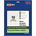 Avery® Recycled Paper Labels, 94122-EWMP50, Cigar, 1-1/2" x 3-1/2", White, Pack Of 500 1 thumbnail image