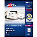 Avery® Printable Postcards With Sure Feed® Technology, 4" x 6", White, 100 Blank Postcards 1 thumbnail image