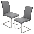 Lumisource Foster Dining Chairs, Gray/Chrome, Set Of 2