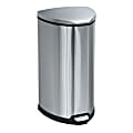 Safco® Hands-Free Step-On Receptacle, 10-Gallon, Silver