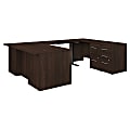 Bush Business Furniture Office 500 Electric Height-Adjustable U-Shaped Executive Desk With Drawers, 72"W, Black Walnut, Standard Delivery