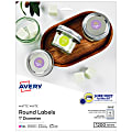 Avery® Printable Labels With Sure Feed®, Round, 1" diameter, Matte White, Pack Of 1200 1 thumbnail image