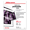 Office Depot® Inkjet Postcards, 4" x 6", Glossy, 2 Cards Per Sheet, Pack Of 100 1 thumbnail image
