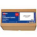 Avery® Continuous Form Permanent Address Labels, 4076, Rectangle, 5" x 2 15/16", White, Box Of 3,000 1 thumbnail image