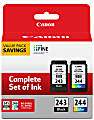 Canon® PG-243/CL-244 Black And Tri-Color Ink Cartridges, Pack Of 2 1 thumbnail image