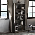 Realspace® Peakwood 71"H 5-Shelf Bookcase, Smoky Brown