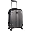 Kenneth Cole ABS Hardside Upright Rolling Carry On, 20" x 12 5/8" x 8 1/2", Charcoal/Red