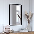 Flash Furniture Janinne Rectangular Decorative Wall Mirror, 30"H x 20"W x 2"D, Black