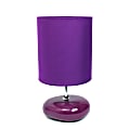Simple Designs Stonies Small Stone Look Table Bedside Lamp, Purple