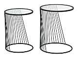 Zuo Modern Shine Tempered Glass/Steel Outdoor Furniture Nesting Table Set, Black