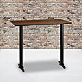 Flash Laminate Rectangular Table Top With Bar-Height Table Bases, Walnut/Black 1 thumbnail image