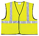 Class 2 Safety Vest, Fluorescent Lime w/Silver Stripe, Polyester, Large
