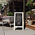 Flash Furniture Canterbury Vintage Wooden A-Frame Magnetic Indoor/Outdoor Chalkboard Sign, Porcelain Steel, 40" x 20", Solid White Frame 1 thumbnail image