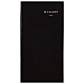2024 AT-A-GLANCE® Fine Diary Weekly/Monthly Diary, 3" x 6", Black, January To December 2024, 720205