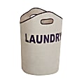 Honey-Can-Do Laundry Basket with Handles, 23 5/8", Gray/Navy 1 thumbnail image