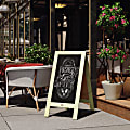 Flash Furniture Canterbury Vintage Wooden A-Frame Magnetic Indoor/Outdoor Chalkboard Sign, Porcelain Steel, 40" x 20", Rustic Green Frame 1 thumbnail image