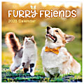 2025 TF Publishing Monthly Wall Calendar, 12” x 12”, Furry Friends, January 2025 To December 2025
