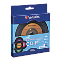 Verbatim® Digital Vinyl CD-R Bulk Box, Assorted Colors, Pack Of 10 1 thumbnail image