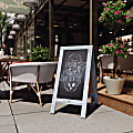 Flash Furniture Canterbury Vintage Wooden A-Frame Magnetic Indoor/Outdoor Chalkboard Sign, Porcelain Steel, 40" x 20", Rustic Blue Frame 1 thumbnail image