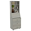 Inval 26"W Computer Credenza Work Center, Smoke Oak 1 thumbnail image