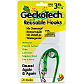 GeckoTech™ Reusable Adhesive-Free Hooks, 3 lb, Clear, Pack Of 2