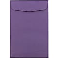 JAM Paper® Open-End 6" x 9" Catalog Envelopes, Gummed Seal, Dark Purple, Pack Of 100