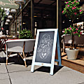 Flash Furniture Canterbury Vintage Wooden A-Frame Magnetic Indoor/Outdoor Chalkboard Sign, Porcelain Steel, 40" x 20", Robin Blue Frame 1 thumbnail image