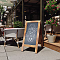 Flash Furniture Canterbury Wooden Indoor/Outdoor A-Frame Magnetic Chalkboard Sign Set, 20" x 40", Rustic Brown 1 thumbnail image
