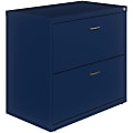 NuSparc 30" Lateral File 2-Drawer w/ Arc Pull, Navy, 1 Each