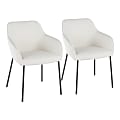 LumiSource Daniella Dining Chairs, Cream/Black, Set Of 2 Chairs
