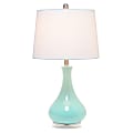 Lalia Home Droplet Table Lamp, 26-1/4"H, White Shade/Aqua Base