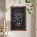 Flash Furniture Canterbury Wall-Mounted Magnetic Chalkboard Sign With Eraser, Porcelain Steel, 36"H x 24"W x 3/4"D, Torched Brown Frame 1 thumbnail image