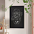 Flash Furniture Canterbury Wall-Mounted Magnetic Chalkboard Sign With Eraser, Porcelain Steel, 36"H x 24"W x 3/4"D, Black Frame