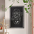 Flash Furniture Canterbury Wall-Mounted Magnetic Chalkboard Sign With Eraser, Porcelain Steel, 36"H x 24"W x 3/4"D, Gray Frame 1 thumbnail image