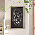 Flash Furniture Canterbury Wall-Mounted Magnetic Chalkboard Sign With Eraser, Porcelain Steel, 36"H x 24"W x 3/4"D, Weathered Brown Frame 1 thumbnail image