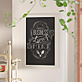 Flash Furniture Canterbury Wall-Mounted Magnetic Chalkboard Sign With Eraser, Porcelain Steel, 36"H x 24"W x 3/4"D, Solid White Frame