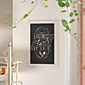 Flash Furniture Canterbury Wall-Mounted Magnetic Chalkboard Sign With Eraser, Porcelain Steel, 30"H x 20"W x 3/4"D, Solid White Frame 1 thumbnail image