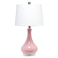 Lalia Home Droplet Table Lamp, 26-1/4"H, White Shade/Rose Pink Base