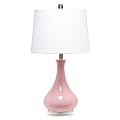 Lalia Home Droplet Table Lamp, 26-1/4"H, White Shade/Rose Pink Base 1 thumbnail image
