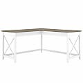 Bush Business Furniture Key West 60"W L-Shaped Corner Desk, Shiplap Gray/Pure White, Standard Delivery 1 thumbnail image