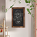 Flash Furniture Canterbury Wall-Mounted Magnetic Chalkboard Sign With Eraser, Porcelain Steel, 30"H x 20"W x 3/4"D, Torched Brown Frame 1 thumbnail image