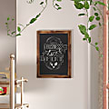 Flash Furniture Canterbury Wall Mount Magnetic Chalkboard Sign, 18" x 24", Torched Brown