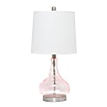 Lalia Home Rippled Glass With Fabric Shade Table Lamp, 23-1/4", White Shade/Rose Quartz Base 1 thumbnail image