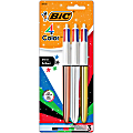 BIC 4-Color Shine Retractable Ballpoint Pens, Medium Point, 1.0 mm, Assorted Metallic Barrels, Assorted Ink Colors, Pack Of 3 Pens 1 thumbnail image