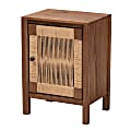 bali & pari Holitz Modern Bohemian Finished Bayur Wood Nightstand, 21-3/4"H x 15-3/4"W x 11-13/16"D, Walnut Brown