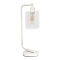 Lalia Home Modern Iron Desk Lamp, 19"H, White/Clear